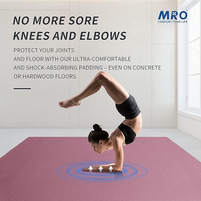 MRO Extra Large Yoga Mat, 12'x6'/9'x6'/7'x5'/6'x4' (9MM) Extra Wide and Thick Exercise Mats for Home Gym Workout, Non-Slip, Soft for Women and Men Fitness, Ideal for Barefoot Yoga, Pilates, stretching - Bloomnest