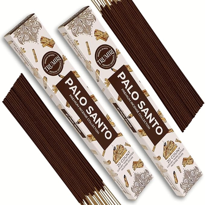 Palo Santo Incense Sticks - Incienso de Palo Santo - Total 40 Insence-Sticks - Dual Pack of 20 Insense - Inciensos - Inscents - Natural Non Toxic Ingredients - Incents - Incence TRUMIRI