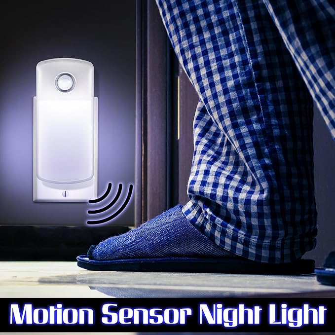 Enhon Emergency Power Failure Night Lights, 5-in-1 Multi Color LED Light, Rechargeable Flashlight with Foldable Plug, Automatic On Off Motion Sensor for Bedrooms, Hallways, Black Outs (9 Pack) - Bloomnest