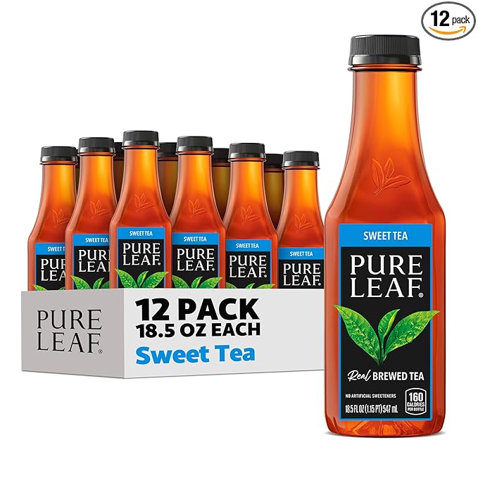 Pure Leaf Iced Tea, Sweet Tea, Real Brewed Tea, 18.5 Fl Oz Bottles (Pack of 12) - Bloomnest