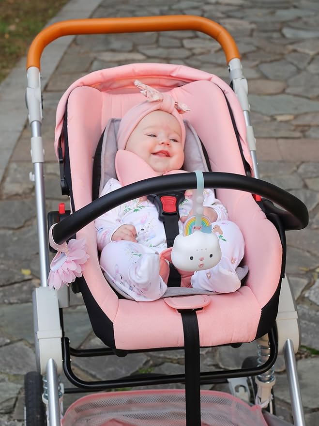 Smily Mia Portable Sound Machine for Babies |White Noise Machine Baby| Sleep Soother |14 Soothing Sounds | Shush | Travel | Registry Gift | Baby Shower | New Born Essentials, Attach to Stroller/Crib - Bloomnest
