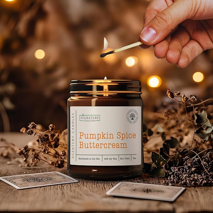 Pumpkin Spice Buttercream Fall Scented Candle, Many Scents to Choose from, All Natural Non-Toxic Soy Wax, Handmade in The USA (Pumpkin Spice Buttercream) - Bloomnest