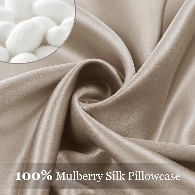 Adubor 100% Silk Pillowcase - Mulberry Silk Pillow Cases, 23 Momme 6A Grade Fibers, Silk Pillow Case for Hair and Skin Health, with Hidden Zipper (Standard 20''×26'', Apricot, 1PC) - Bloomnest