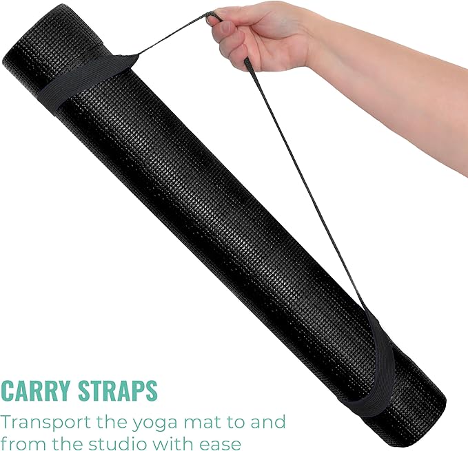 12-Pack Classic Yoga Mat With Carrying Strap, 68" x 24" Non Slip Exercise Mat, 4mm Thick Gym Mat, Bulk Non Toxic Yoga Mats for Home Workout, Schools, Classroom, and Studios - Bloomnest
