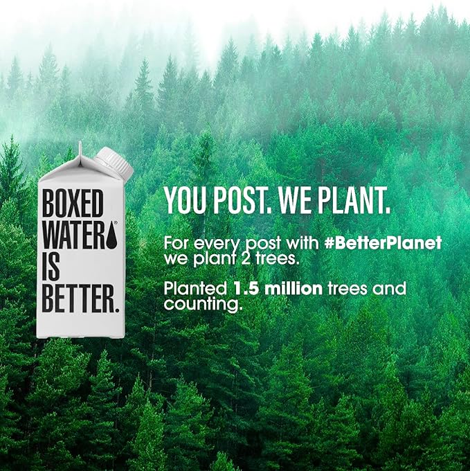 Boxed Water 11.2 oz. (24 Pack) – Better Than Premium Plastic Purified Drinking Water BPA-Free, Refillable Reusable Cartons - Mini - Bloomnest