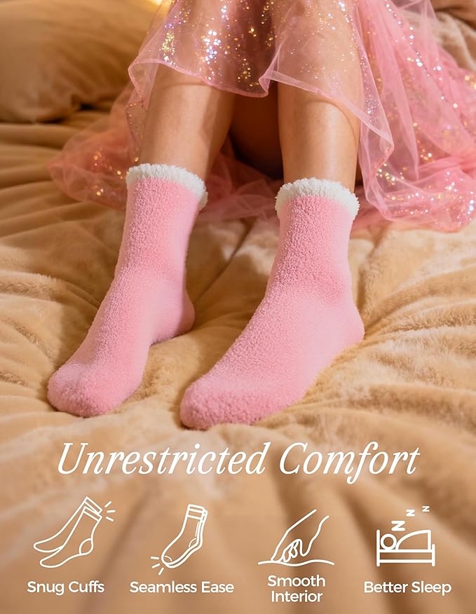 TEHOOK Warm & Cozy Valentines Gifts for Women, Fluffy Fuzzy Plush Sleeping Slipper Socks - Soft Warm Fabric - Bloomnest
