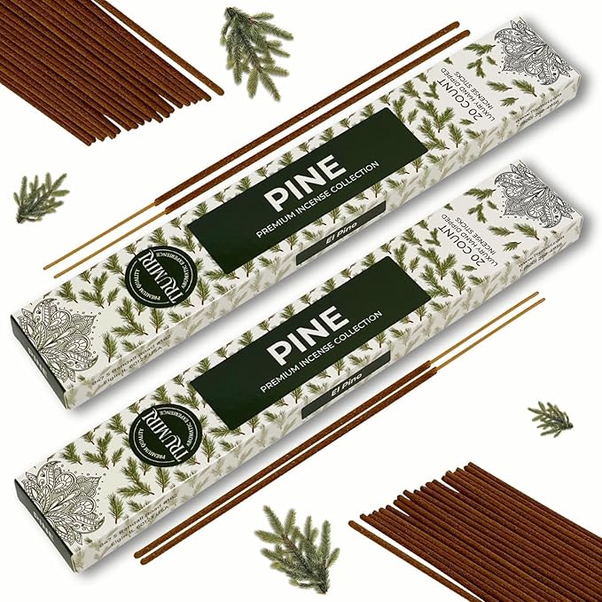 Pine Incense Sticks - Total 120 Insence-Sticks - 6 Packs of 20 Insense - Inciensos - Inscents - Natural Non Toxic Ingredients - Incents - Incence - Inscense - Insents TRUMIRI