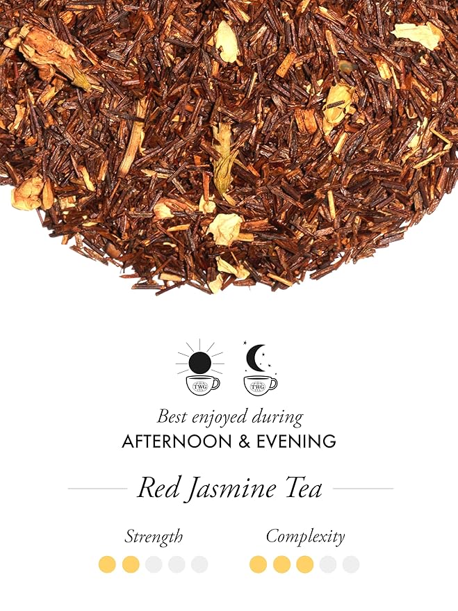 TWG Tea | Red Jasmine Tea | Rooibos Tea | Jasmine Flower | 15 Hand Sewn Cotton Teabags | Gift Set - Bloomnest