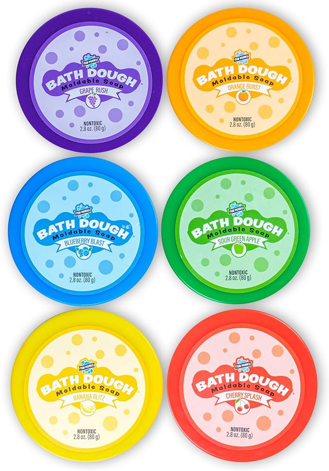 Tub Works® Bath Dough™ Moldable Kids Soap Bath Toy, Variety 6 Pack | Shape, Mold & Create Tub Art with Soapy Dough | Soft & Moldable Kids Bath Soap for Shaping | Sensory Toddler Bathtub Toys - Bloomnest