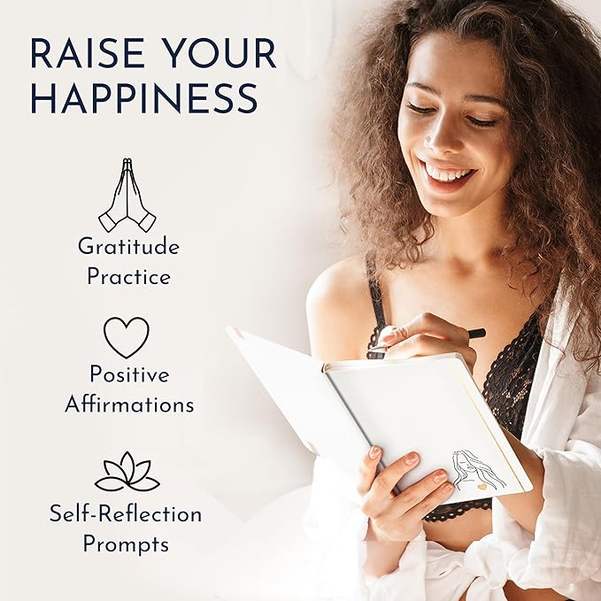 RYVE Daily Gratitude Journal for Women – 6-Month Guided Positivity & Wellness Journal with Prompts, Affirmations, Mindfulness, for Self-Reflection & Manifestation - Bloomnest