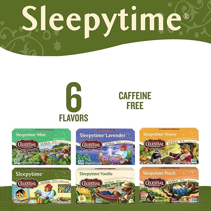 Celestial Seasonings Sleepytime Herbal Tea, Variety Pack - Caffeine Free Sleep Tea, 20 Tea Bags Per Box (Pack of 6) - Bloomnest