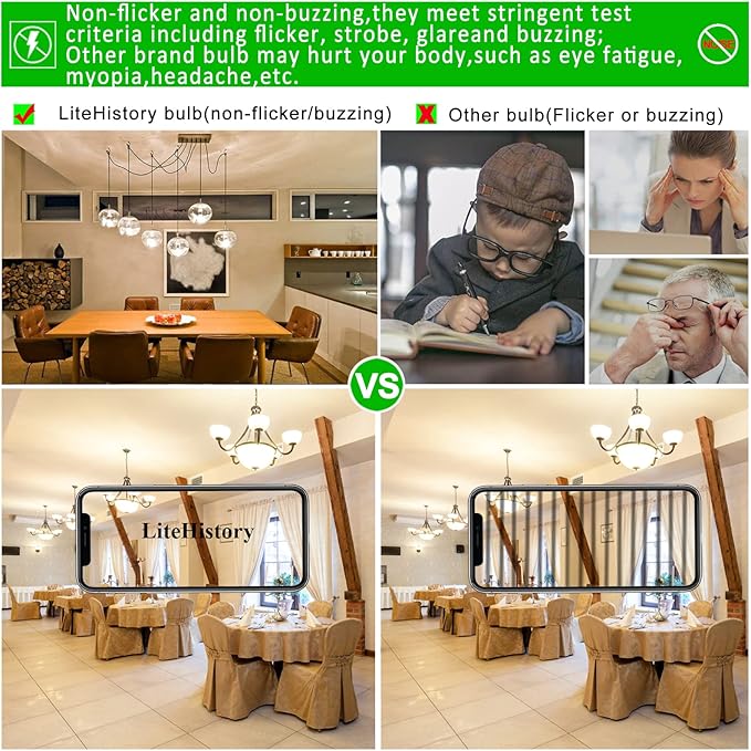 LiteHistory E26 LED Bulb 4W Equal E26 Edison Bulb 40 Watt Neutral White 4000K E26 Bulb Dimmable AC120V 400lm G16.5 Light Bulb led for Rustic Sputnik,Chandeliers,Vanity,Wall sconces Pack of 6 - Bloomnest