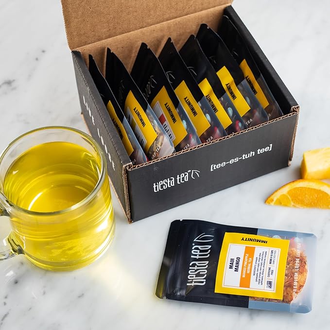 Tiesta Tea - Herbal & Rooibos Tea Sampler Dry Flight Set, Loose Leaf, No Caffeine Blend, Makes Hot & Iced, Assorted Herbal, Rooibos, Fruit Blends & More, 8 Resealable Sample Pouches - Bloomnest