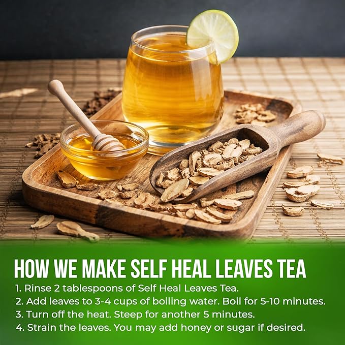 FreshDrinkUS, Premium Self Heal Leaves Loose Leaf Tea – 4oz (113g) Cut & Dried Herbal Leaves | Naturally Aromatic | Caffeine-Free Herbal Infusion | 100% Natural Loose Leaves. Preservative-Free. Vegan - Bloomnest