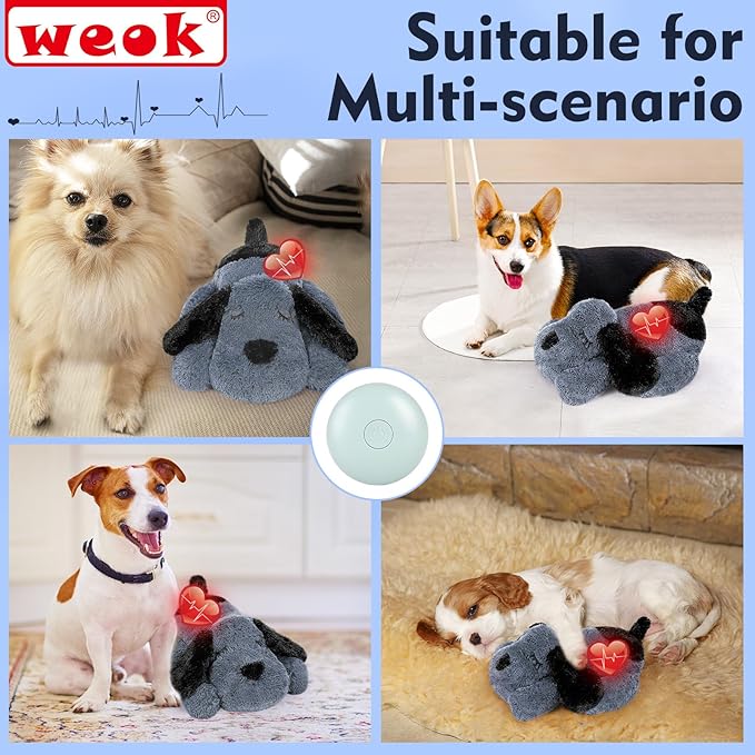 Heartbeat Dog Toy for Puppy- Heartbeat Helps for Dog Anxiety Relief and Calming Aid, Puppy Heartbeat Stuffed Animal Anxiety Calming Behavioral Aid Puppy Heartbeat Toy Sleep aid for Dogs Cats Pets - Bloomnest