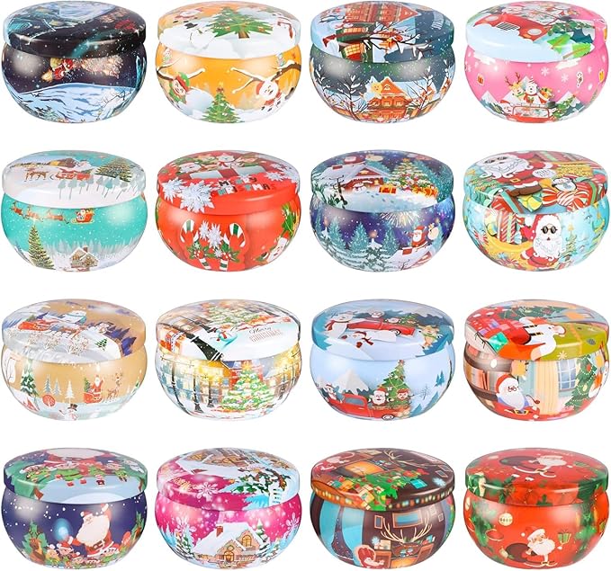 16pcs Christmas Scented Candles Set, 2.5oz Aromatherapy Candles Gift for Women, 16 Fragrances Soy Wax Candle for Christmas Holiday Thanksgiving Mother's Day - Bloomnest