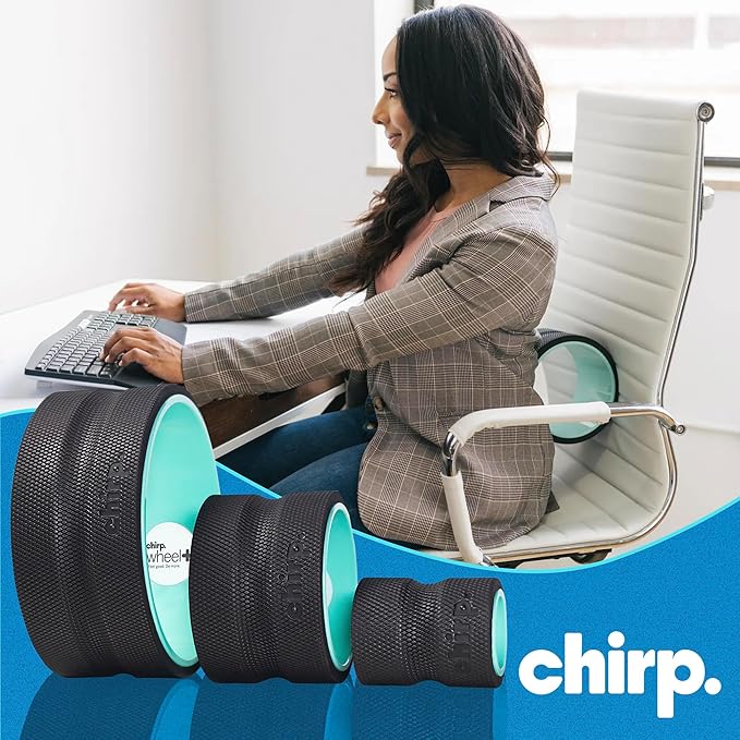 Chirp Wheel Foam Roller – Targeted Back & Neck Relief, Lumbar Spine Stretcher, Spinal Decompression Back Stretcher, Massage Roller with Density Foam for Physical Therapy, Supports 500lbs, 3-Pack Mint - Bloomnest