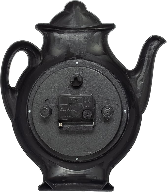 Park Madison Teapot 11 Inch Quality Quartz Battery Operated 3-D Easy to Read Home/Office/Kitchen/Classroom/School Clock Classic Mo Black 11.25inch 13781 0 - Bloomnest