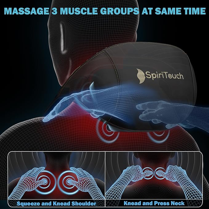 Pro Shiatsu Neck Massager with Heat,4D Heated Neck and Shoulder Massager,Neck Massager for Pain Relief Deep Tissue,Shoulder Massager with Heat, Kneading Massager Machine for Pain Relief - Bloomnest