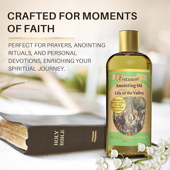 Nana Gifts Testament Anointing Oil, Lily of The Valley, Oil of The Pure in Heart, Excellent Value Large Bottle Size 8.45 fl.oz | 250 ml - Bloomnest