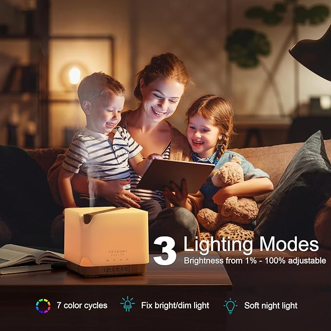 ASAKUKI Smart WiFi Essential Oil Diffuser, Large 700 ml Cool Mist Humidifier, Easy Connect with Alexa and Google Home, Phone App & Voice Control, Customized Schedule Timers and LED Light - Bloomnest