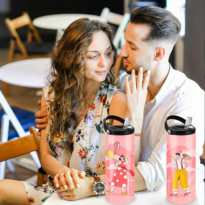 Joyclub 12 Pack Sublimation Water Bottle Blanks Bulk 20 oz Sublimation Tumblers with Handle Lids and Straws Skinny Straight Stainless Steel Cups DIY Gift - Bloomnest