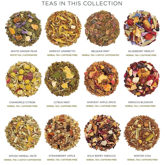 Tea Forte Tea Advent Calendar Gift Set; 24 Individually Wrapped Handcrafted Assorted Pyramid Infuser Tea Bags with Numbered Doors, Warming Joy - Bloomnest