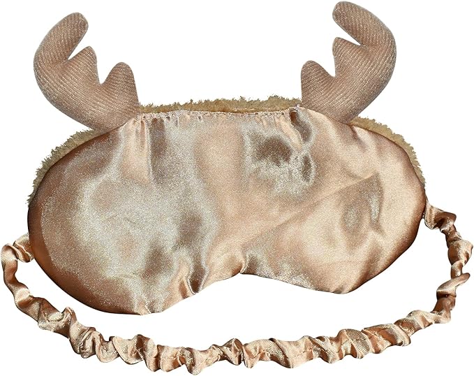 Cute Animal Sleeping Mask Sleep Mask, Christmas Reindeer Soft Plush Eye Masks for Travel Nap Funny Rudolph Blindfold Eye Cover Eyeshade for Adult Teens Men Women - Reindeer, Brown - Bloomnest
