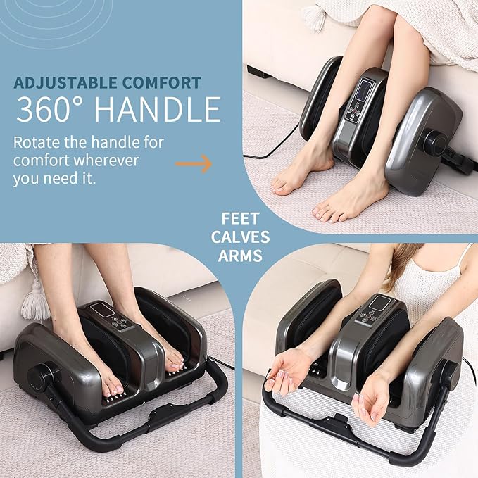 Foot Massager, Deep Shiatsu Massage, Kneading and Rolling Foot, Calf and Arms, Relieves Muscle Tension, Helps to Comfort and Relax, Suitable for Home or Office Use