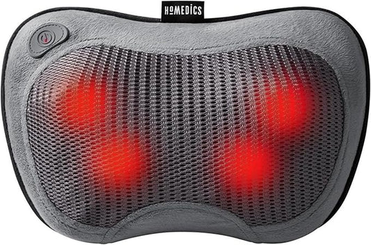 Homedics Cordless Shiatsu All-Body Massage Pillow with Soothing Heat, Reverse Function, Rechargeable Battery, and Integrated Controls –Lightweight - Bloomnest