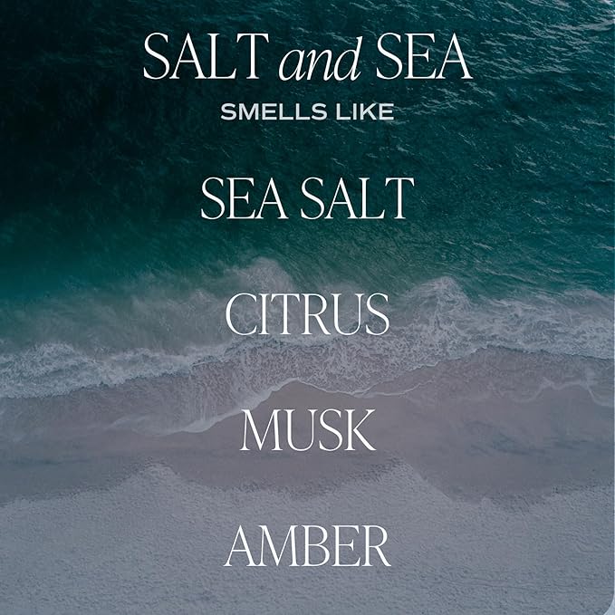 Sweet Water Decor Salt and Sea Patterned Candle – Soy Candles with Sea Salt, Citrus, Musk, Amber Aroma– 40 Hour Burn – 9oz Clear Glass Jar – Ocean Summer Candles for Home Decor - Bloomnest
