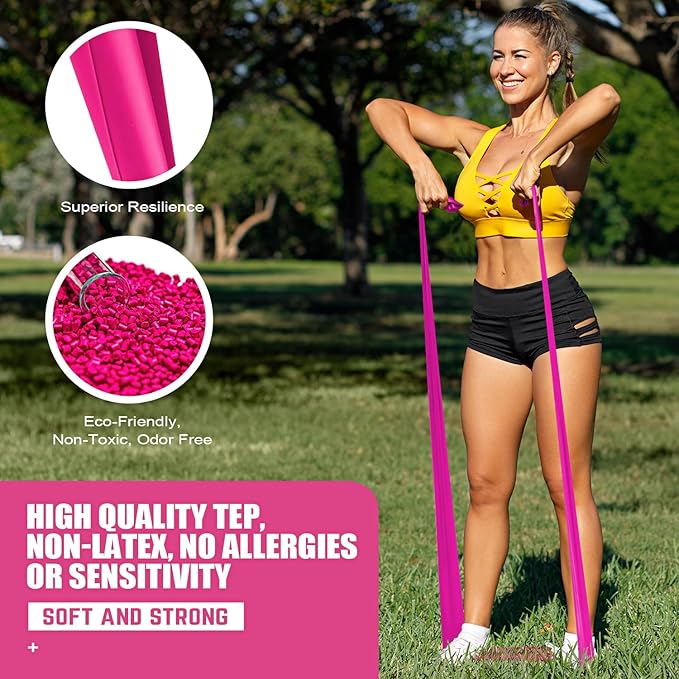 Resistance Bands, Exercise Bands, Physical Therapy Bands for Strength Training, Yoga, Pilates, Stretch Elastic Band with Different Strengths, Workout Bands for Home Gym - Bloomnest