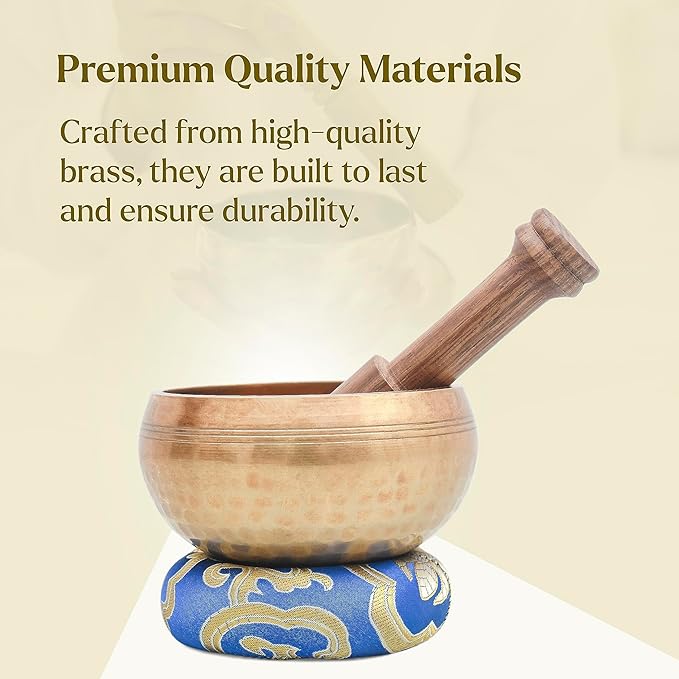 Tibetan Singing Bowl Set - Authentic Cuencos Tibetanos for Sound Healing, Meditation & Chakra Balancing - Includes Random Color Cushion, Mallet-Unique Spiritual Gifts for Women and Men 3.75" Bowl - Bloomnest