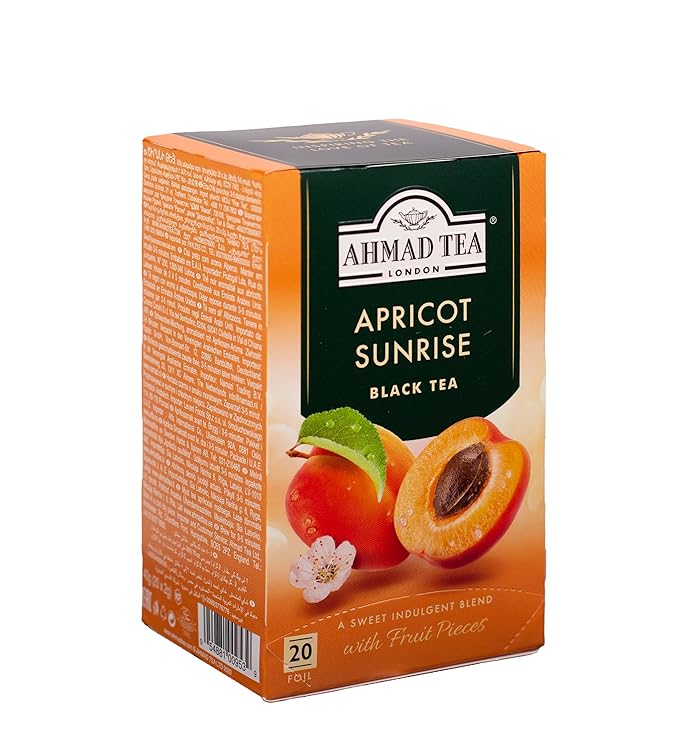 Ahmad Tea Apricot Sunrise Black Tea, 20 Count, Pack of 6 - Bloomnest