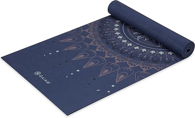 Gaiam Yoga Mat - Premium 6mm Print Extra Thick Non Slip Exercise & Fitness Mat for All Types of Yoga, Pilates & Floor Workouts (68"L x 24"W x 6mm Thick) - Bloomnest