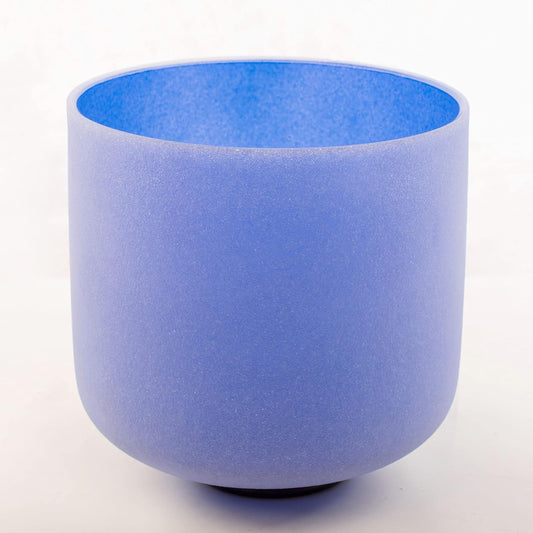Leize Quartz Crystal Singing Bowl 432hz A Note Third Eye Chakra Indigo 7" with Suede Striker