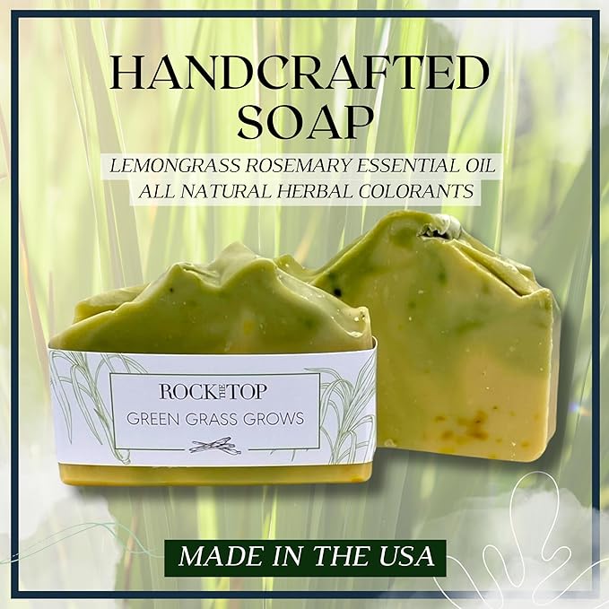 | 6 Lemongrass Rosemary Self Care Gifts for Women, Aromatherapy Epsom Salt Bath Soak, Lavender Soap, Bath Bombs, Bath Salts with Plant Based Loofa Dry Brushing Body Brush Gift - Bloomnest