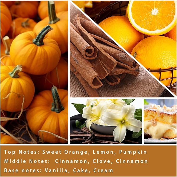 Cinnamon & Pumpkin Scented Candle – Fall Candles for Home Scented, Soy Candles for Home, 7 oz Cozy Pumpkin Candle for Women & Men, Autumn Décor & Holiday Gifts - Bloomnest