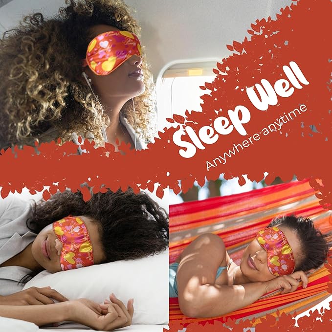 Luxury Sleep Mask – Soft, Adjustable Lightweight & Ultra Comfort-Perfect for Light Blocking Wake up Radiant-Orange - Bloomnest