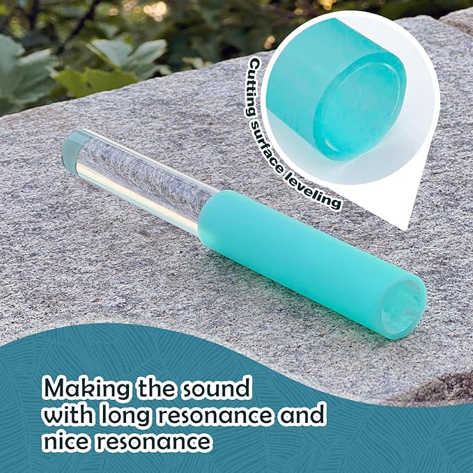 Singing Bowl Mallet Blue Acrylic Rubber Striker Mallet for Playing Quartz Crystal Singing Bowl with Bundle Pocket - Bloomnest