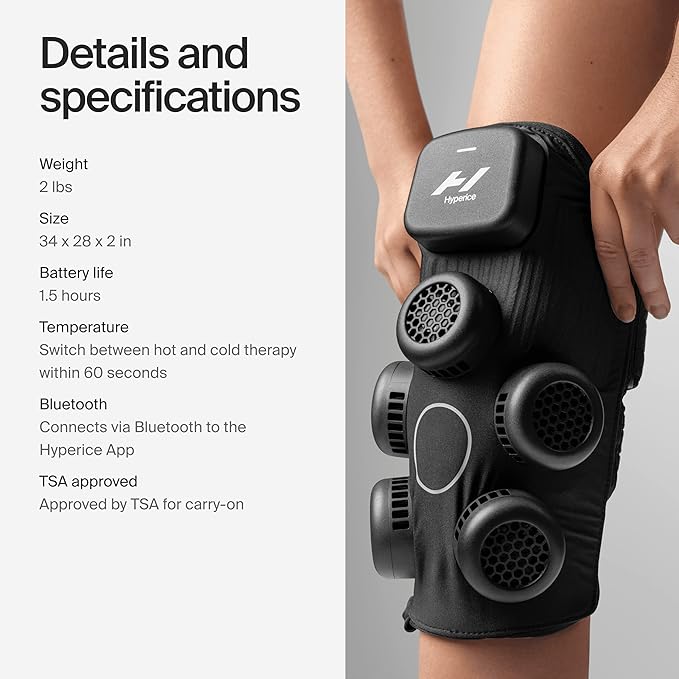 Hyperice X Knee Device - Advanced Heat and Cold Contrast Therapy - Pain and Inflammation Relief - Provides Increased Range of Motion - FSA/HSA Eligible - Bloomnest