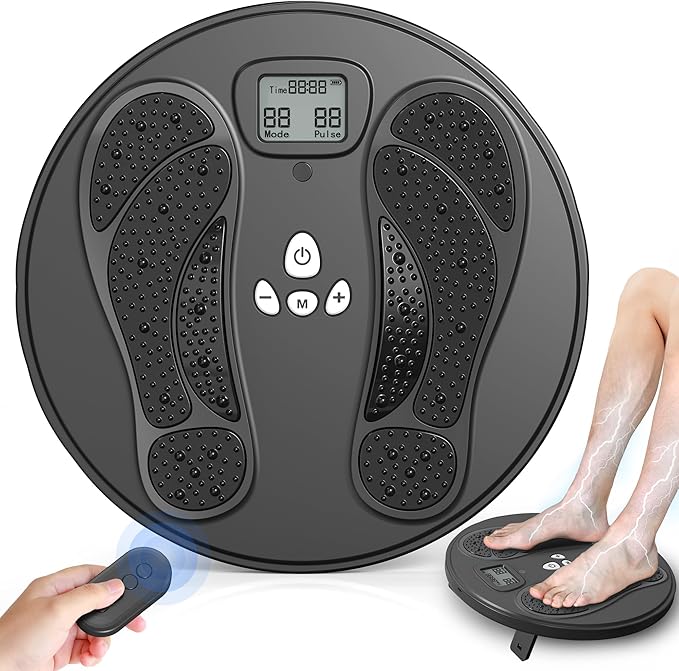 EMS Foot Massager for Neuropathy Foot Massager for Circulation and Pain Relief with TENS Unit Muscle Stimulator for Feet Body, Rechargeable Feet Massager,Health Expert Electronic Stimulator - Bloomnest