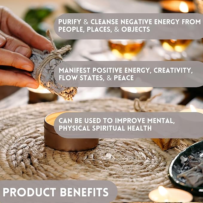 Ancient VEDA Organic Smudge Kit – California White Sage, Palo Santo, Sweetgrass Braid, Feather & Smudge Guide | Home Cleansing Kit for Meditation, Yoga, Energy Healing & Gift (Starter Kit, White Sage)