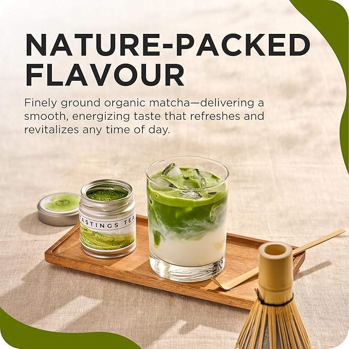 Tastings Tea Ceremonial Grade Matcha Powder | Organic Green Tea from Japan | JONA Organic Certified Japanese Drink in a Foil Bag & Reusable Gift Tin | Natural Caffeine with Antioxidants for Wellness - Bloomnest
