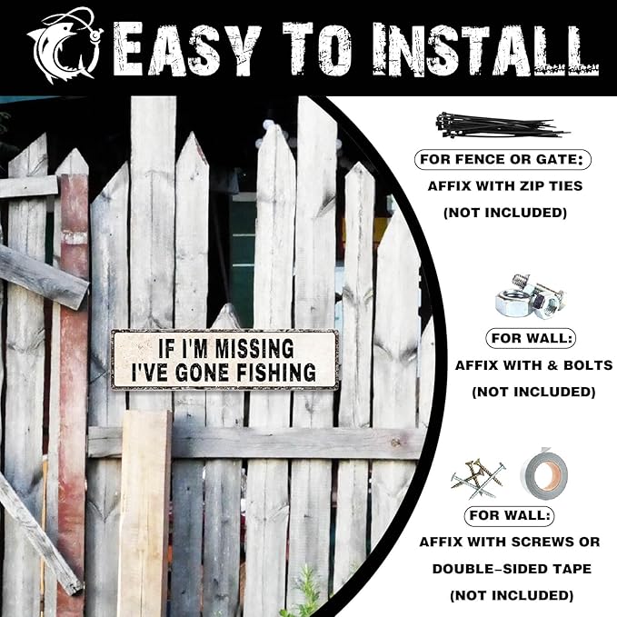 Funny Gone Fishing Gifts for Men, Fishing Gear Decor, Fish Accessories, Man Cave Dorm Door & Home Room Decoration, Birthday, Fathers Day & Christmas Gift - Bloomnest