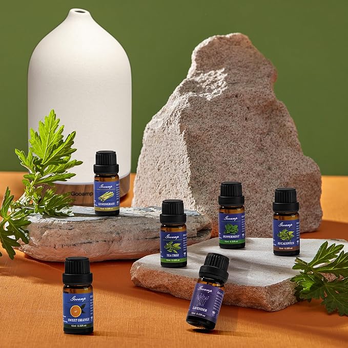 Essential Oils Set-Top 6 Organic Blends for Diffusers, Candle Making, Aromatherapy, Humidifiers, Gifts - Vanilla,Neroli,Chamomile, Sandalwood, Ylang,Cedarwood(6X0.33 fl oz) - Bloomnest