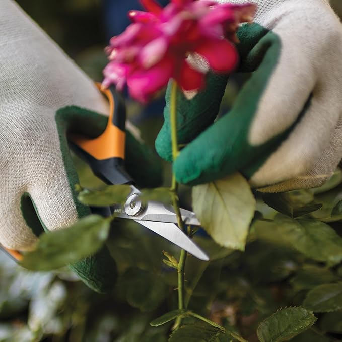 Fiskars Comfort Loop Pruning Snips, Garden Gifts for Women, Extra Large SoftGrip Handle, Yard and Garden Tools 7", Orange/Black - Bloomnest