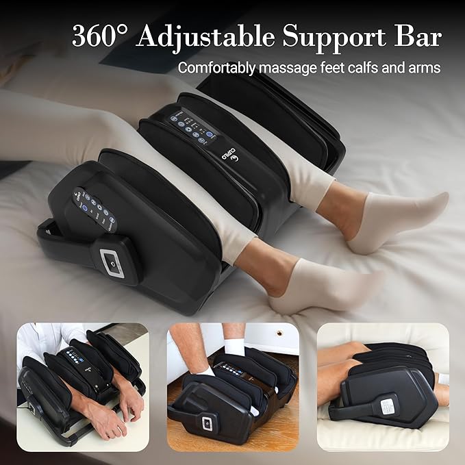 Foot Massager with Heat, FSA HSA Eligible Shiatsu Foot Calf Massager with Remote, Multi-Level Compression Deep Kneading Feet Massage Machine for Neuropathy, Plantar Fasciitis, Circulation - Bloomnest