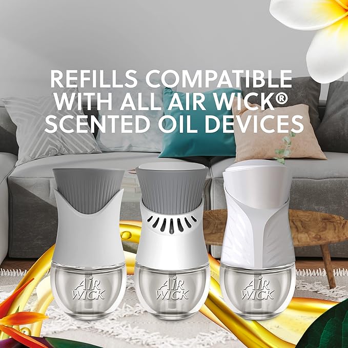 Air Wick Plug in Scented Oil Starter Kit, 2 Warmers + 6 Refills, Hawaii, Essential Oils - Bloomnest
