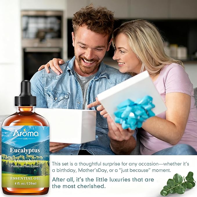 Eucalyptus Essential Oil with Premium Gift Box - Thieves Oil Essential Oils for Diffusers, Aromatherapy Oils - 4 Fl Oz 100% Pure Natural - Essential Oil Set - Gifts for Women Bloomnest